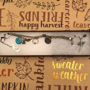 Silpada toggle ss leather bracelet B2086